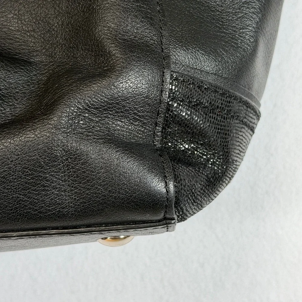 Coach Black Leather‎ Tote Bag Designer Handbag Purse Carryall Business